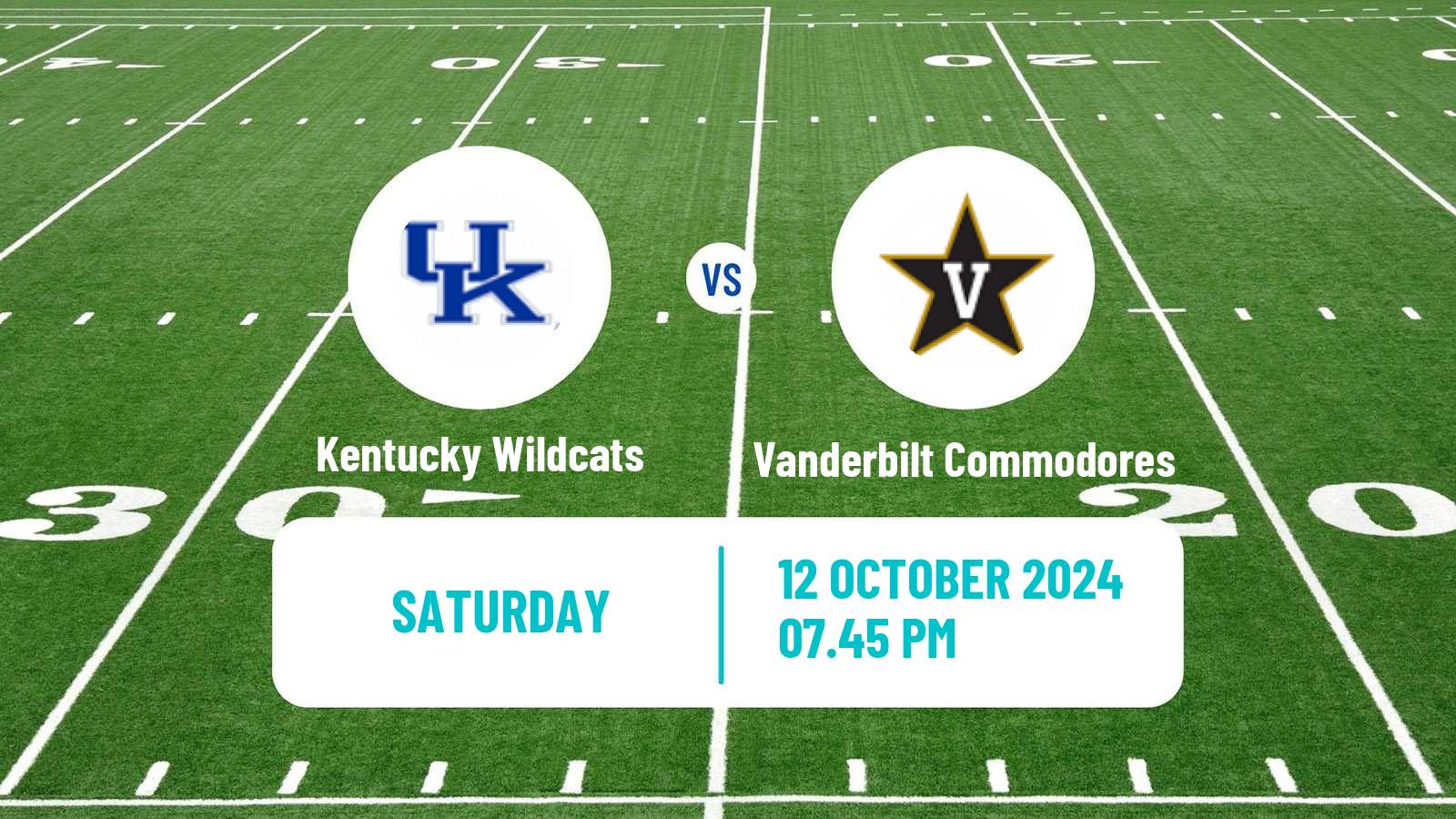 American football NCAA College Football Kentucky Wildcats - Vanderbilt Commodores