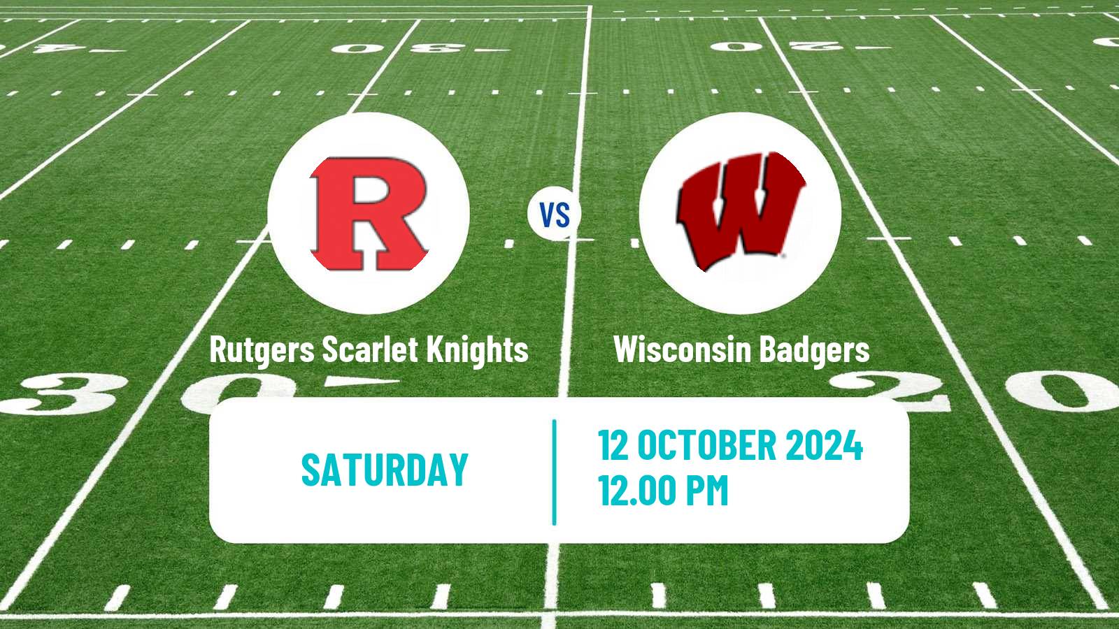 American football NCAA College Football Rutgers Scarlet Knights - Wisconsin Badgers