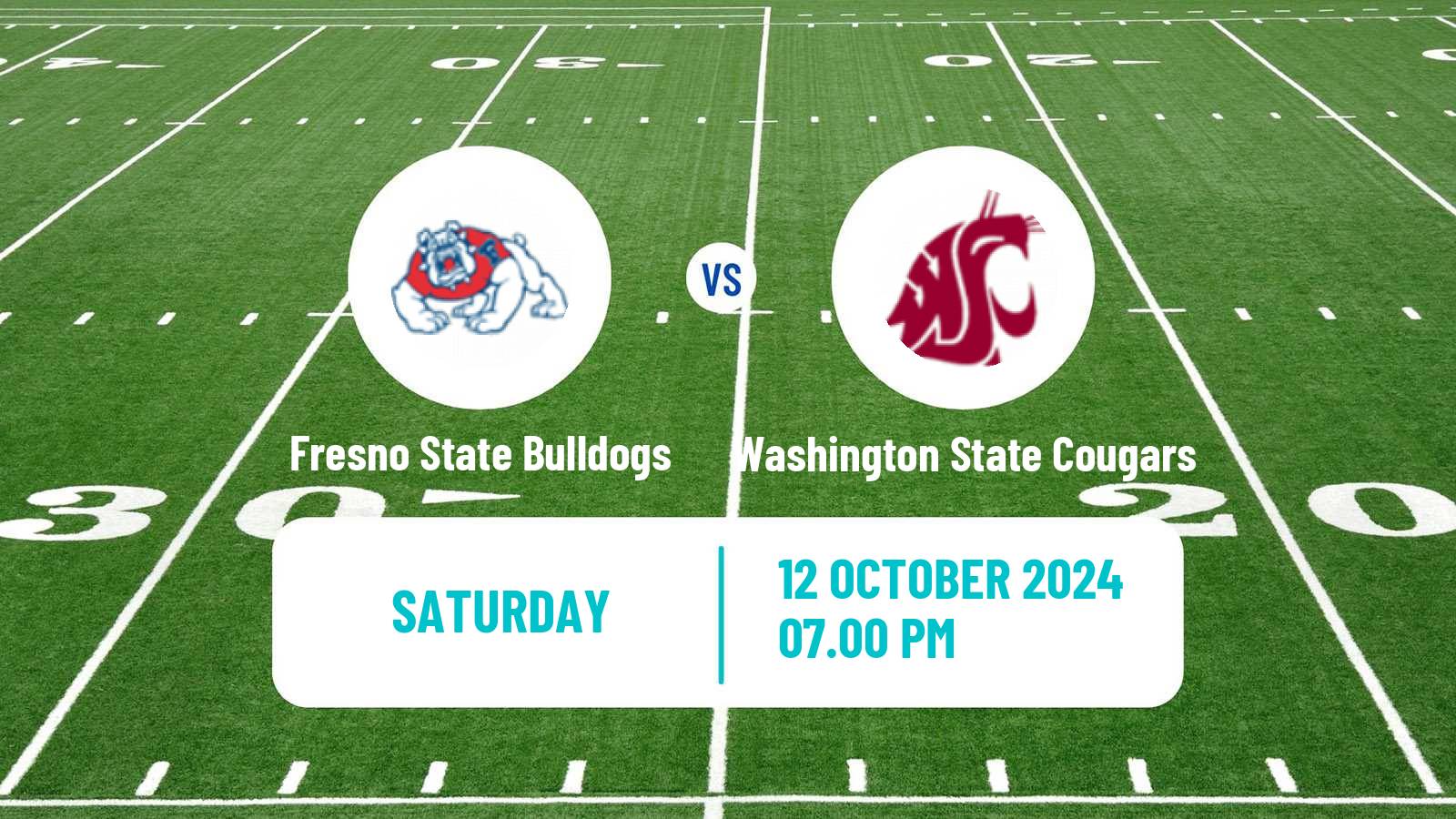 American football NCAA College Football Fresno State Bulldogs - Washington State Cougars