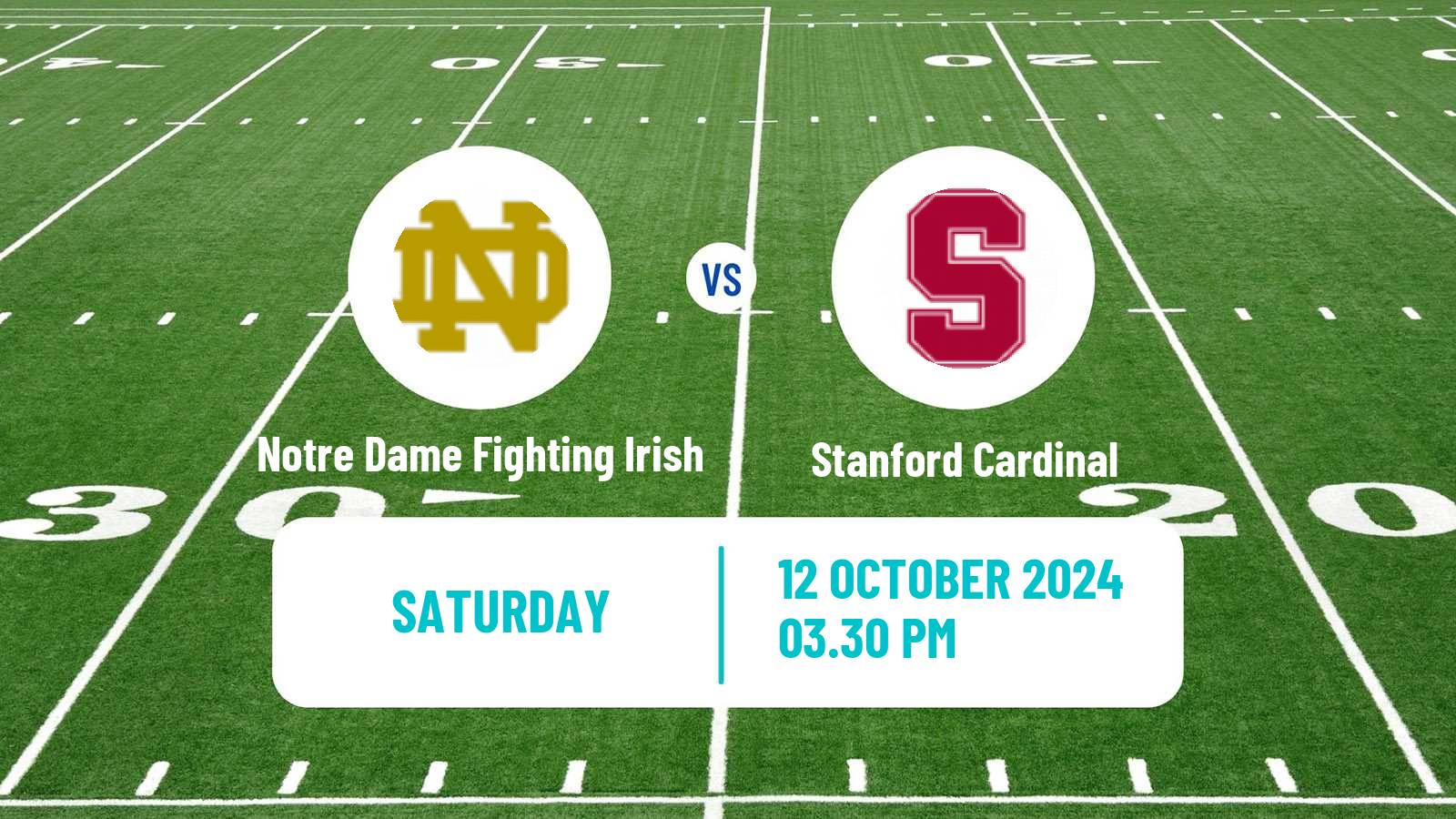 American football NCAA College Football Notre Dame Fighting Irish - Stanford Cardinal