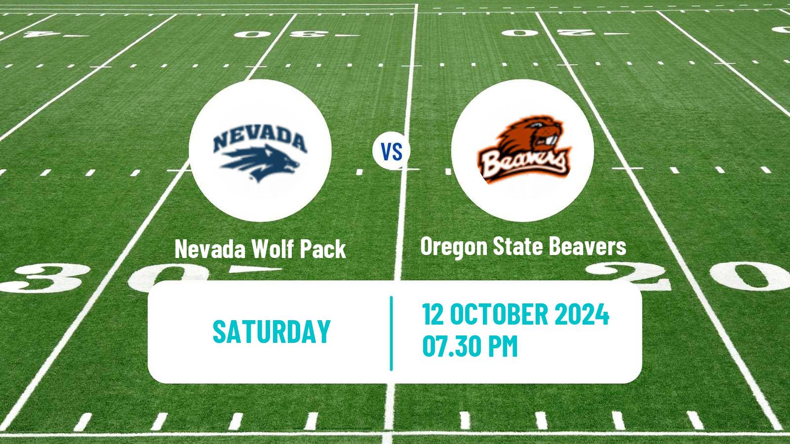 American football NCAA College Football Nevada Wolf Pack - Oregon State Beavers