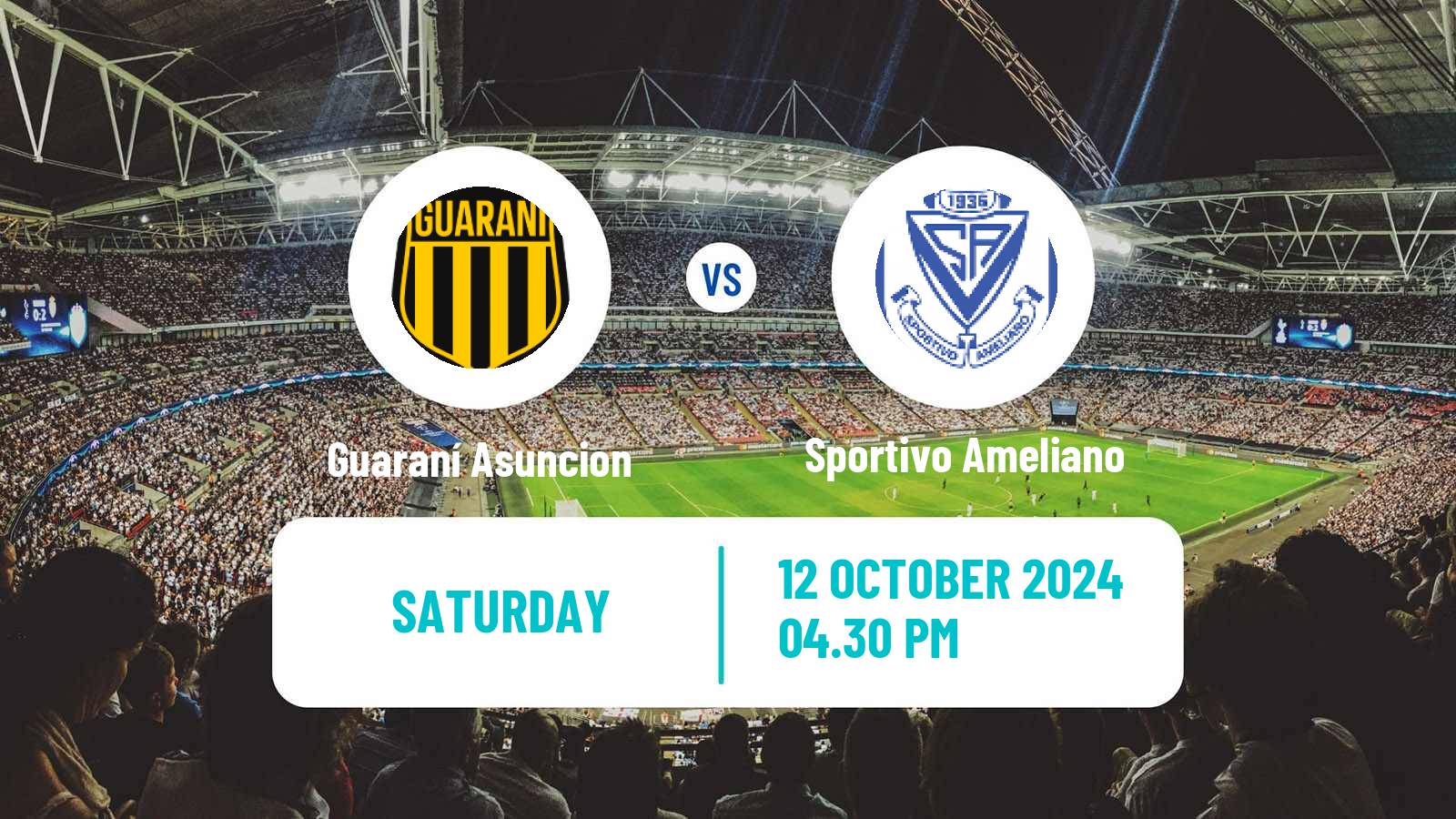 Soccer Paraguayan Primera Division Guaraní Asuncion - Sportivo Ameliano