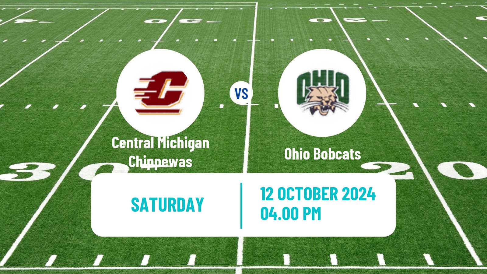 American football NCAA College Football Central Michigan Chippewas - Ohio Bobcats