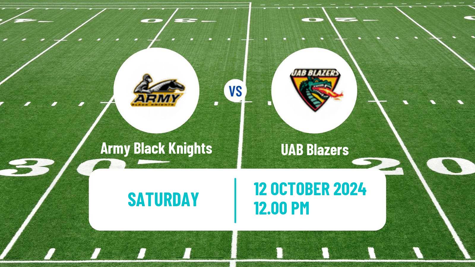 American football NCAA College Football Army Black Knights - UAB Blazers