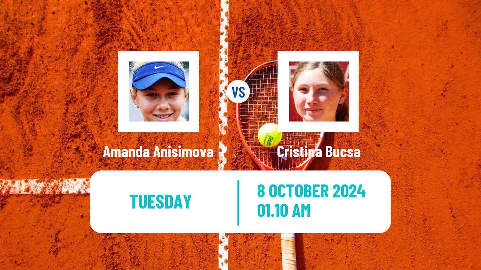 Tennis WTA Wuhan Amanda Anisimova - Cristina Bucsa