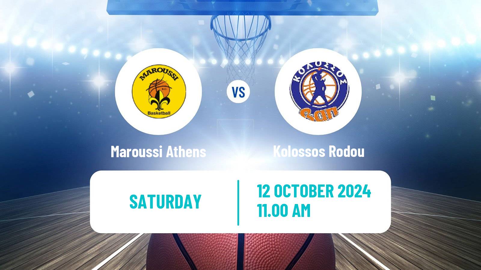 Basketball Greek Basket League A1 Maroussi Athens - Kolossos Rodou