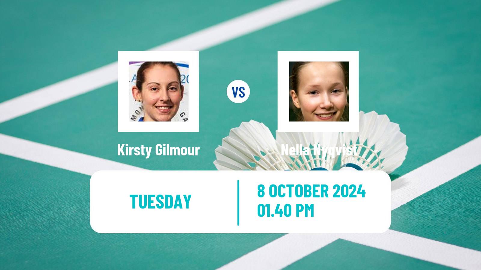 Badminton BWF World Tour Arctic Open Women Kirsty Gilmour - Nella Nyqvist