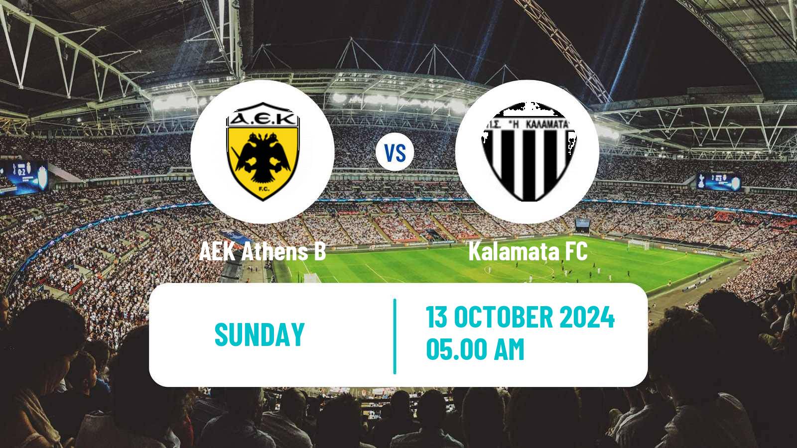 Soccer Greek Super League 2 AEK B - Kalamata