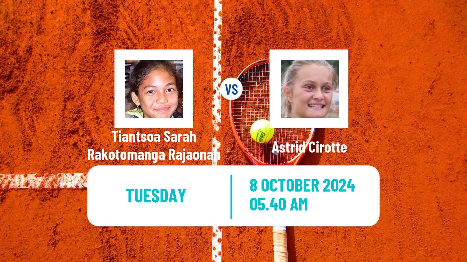 Tennis ITF W35 Joue Les Tours Women 2024 Tiantsoa Sarah Rakotomanga Rajaonah - Astrid Cirotte