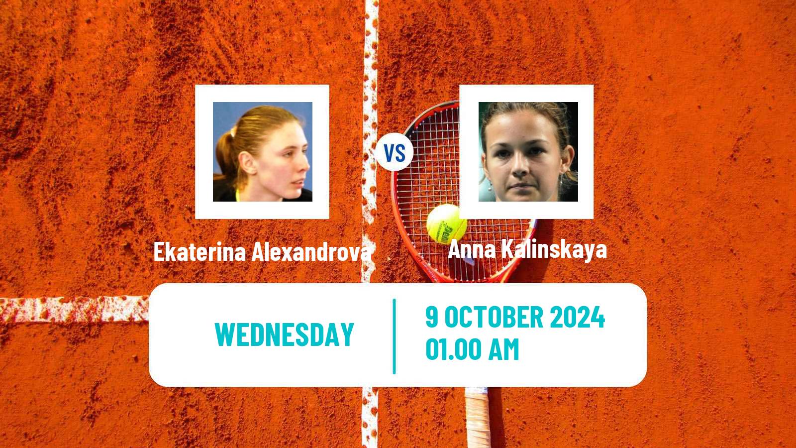 Tennis WTA Wuhan Ekaterina Alexandrova - Anna Kalinskaya