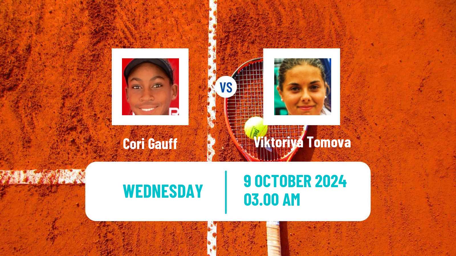 Tennis WTA Wuhan Cori Gauff - Viktoriya Tomova