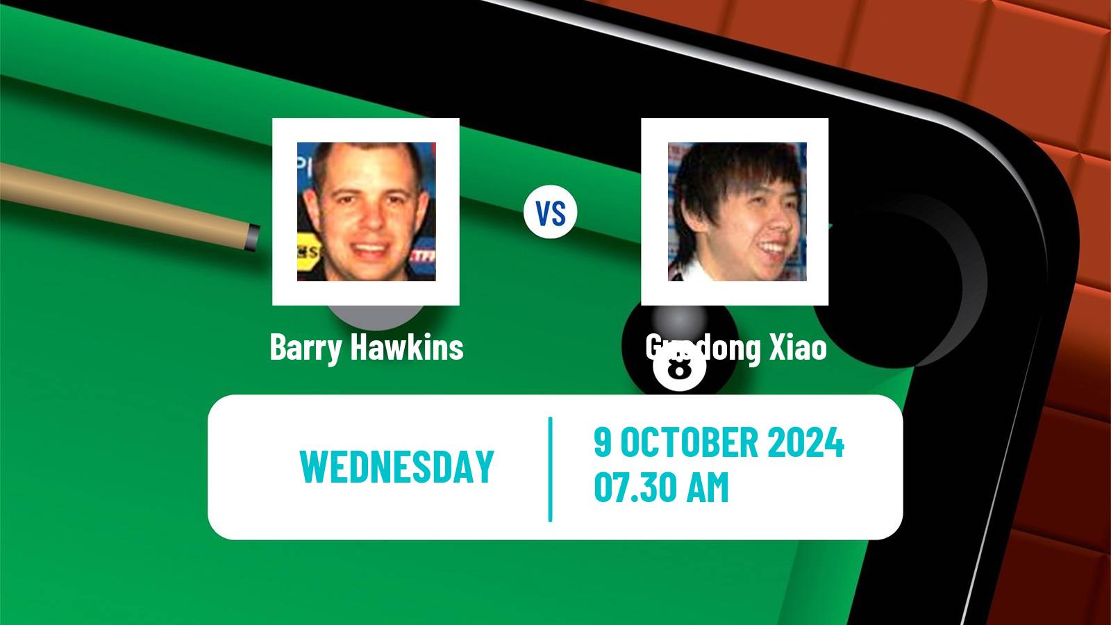 Snooker Wuhan Open Barry Hawkins - Guodong Xiao