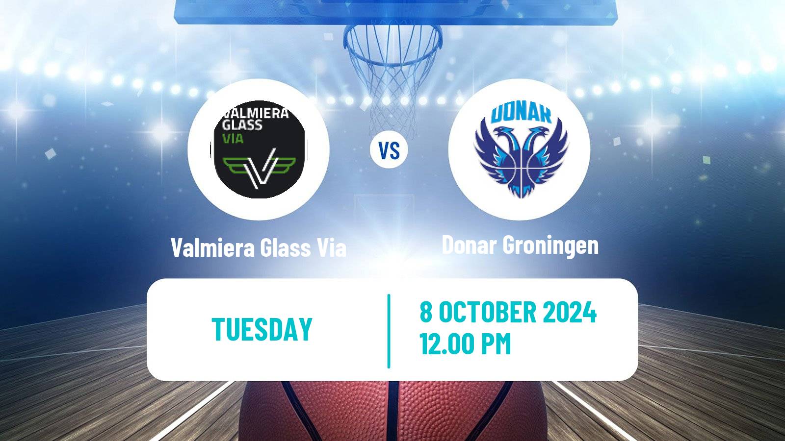 Basketball ENBL Valmiera Glass Via - Donar Groningen