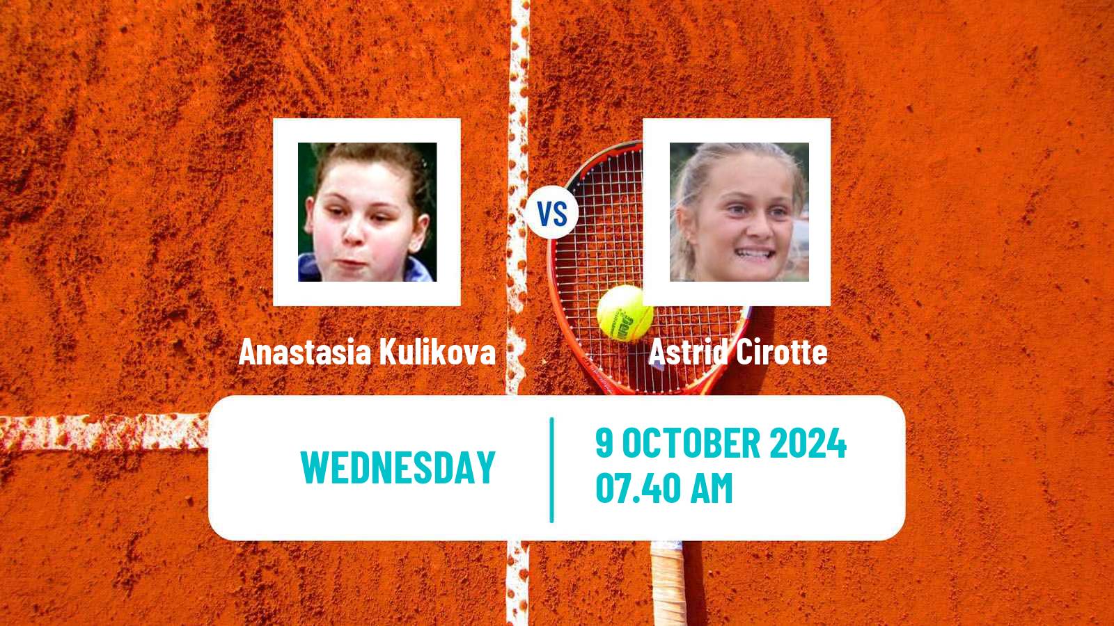 Tennis ITF W35 Joue Les Tours Women Anastasia Kulikova - Astrid Cirotte