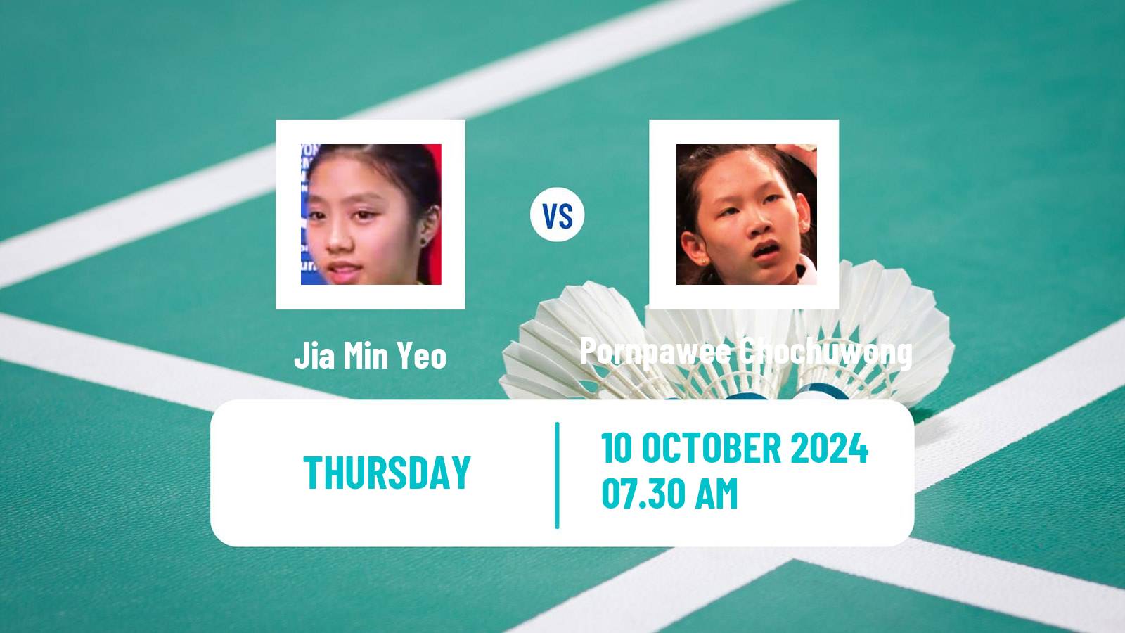 Badminton BWF World Tour Arctic Open Women Jia Min Yeo - Pornpawee Chochuwong