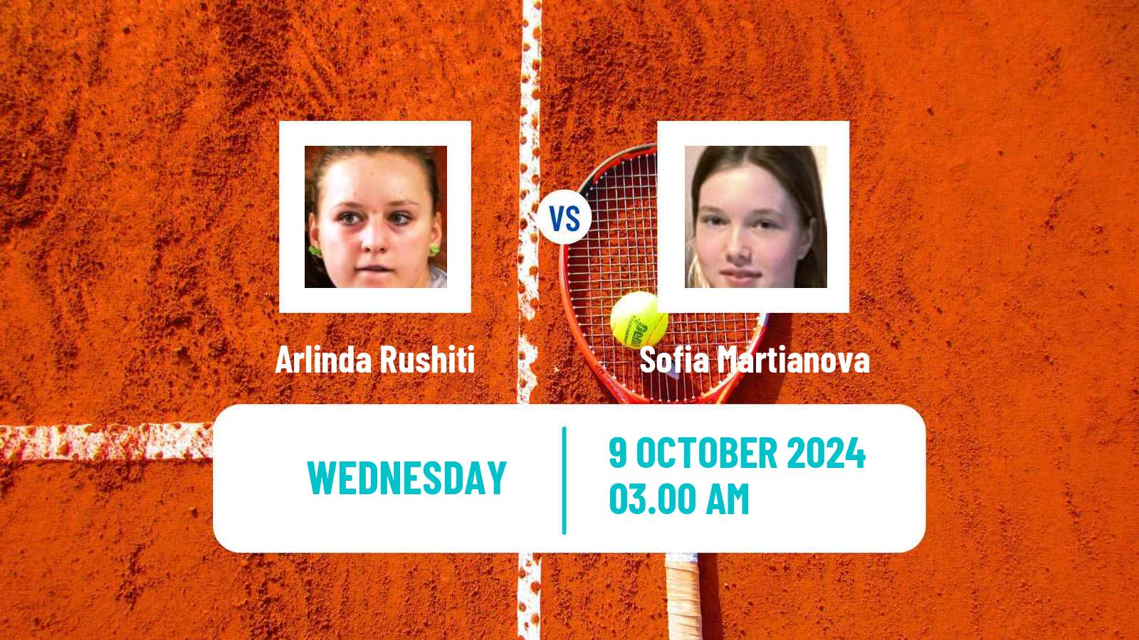 Tennis ITF W15 Sharm Elsheikh 13 Women Arlinda Rushiti - Sofia Martianova