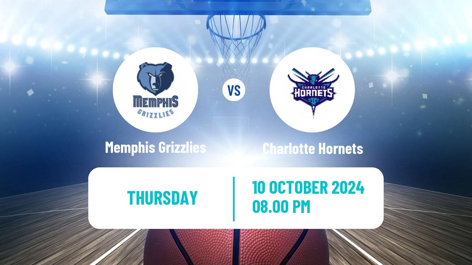 Basketball NBA Memphis Grizzlies - Charlotte Hornets