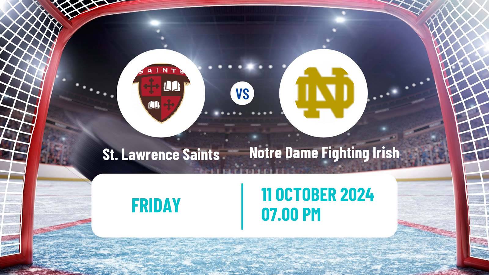 Hockey NCAA Hockey St. Lawrence Saints - Notre Dame Fighting Irish