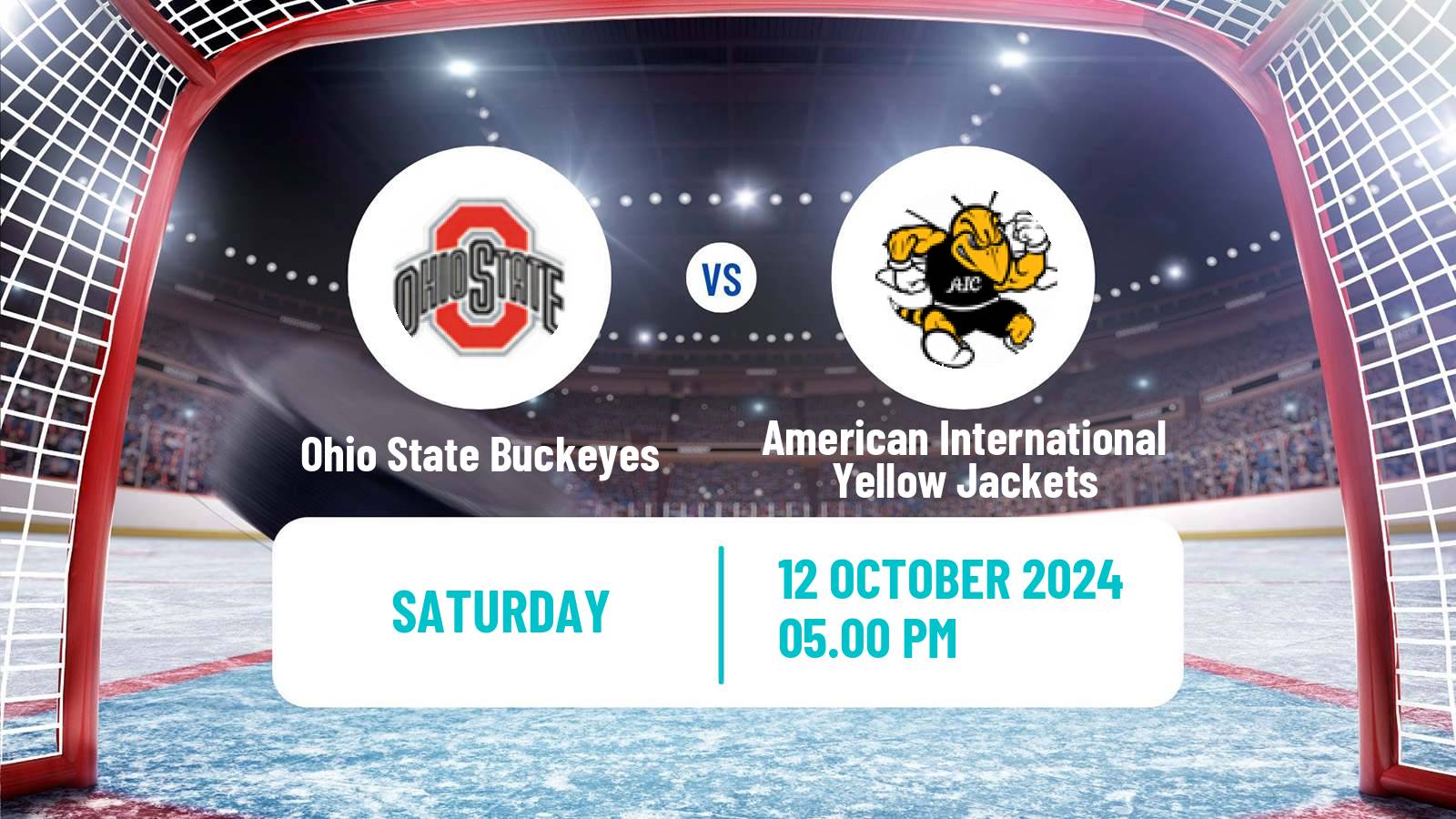 Hockey NCAA Hockey Ohio State Buckeyes - American International Yellow Jackets