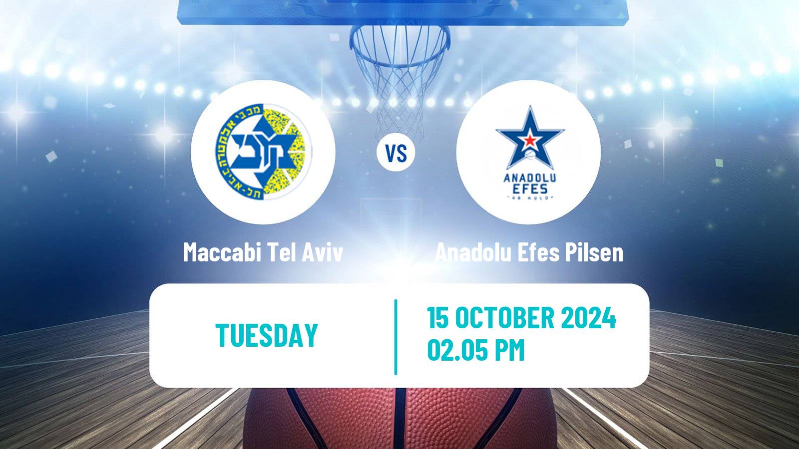 Basketball Euroleague Maccabi Tel Aviv - Anadolu Efes Pilsen