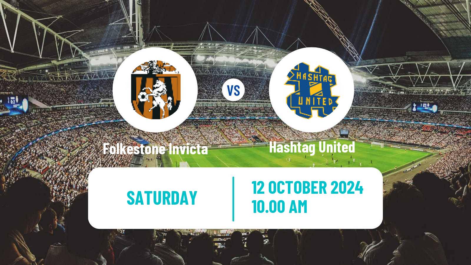 Soccer English Isthmian League Premier Division Folkestone Invicta - Hashtag United