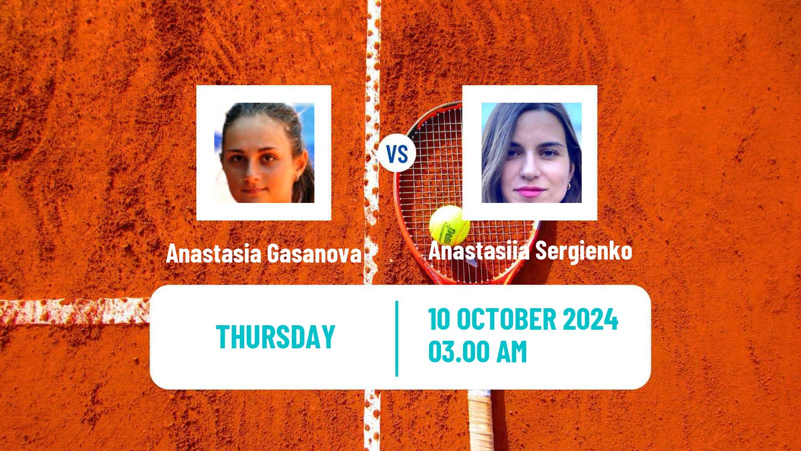 Tennis ITF W15 Sharm Elsheikh 13 Women Anastasia Gasanova - Anastasiia Sergienko