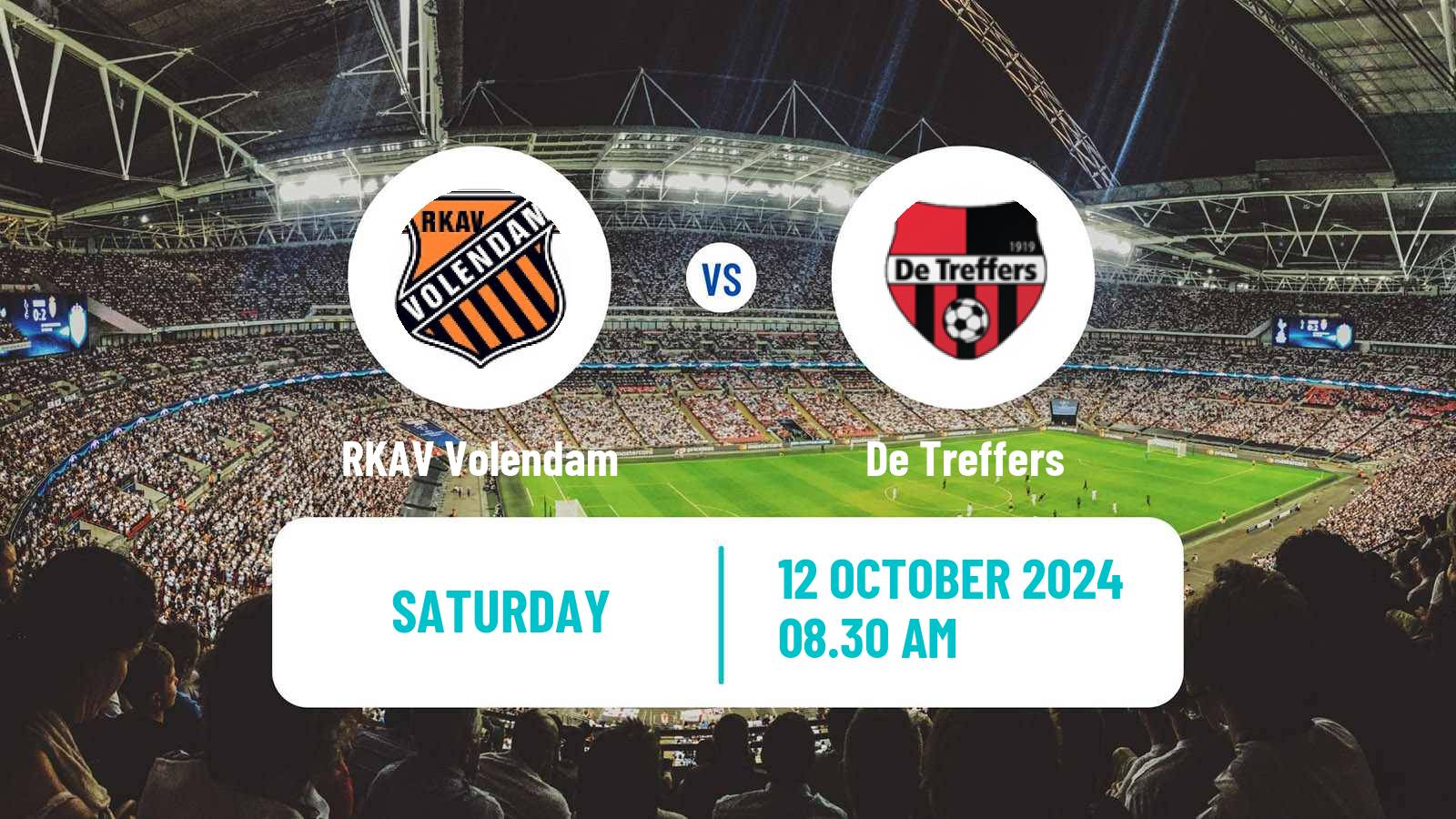 Soccer Dutch Tweede Divisie RKAV Volendam - De Treffers