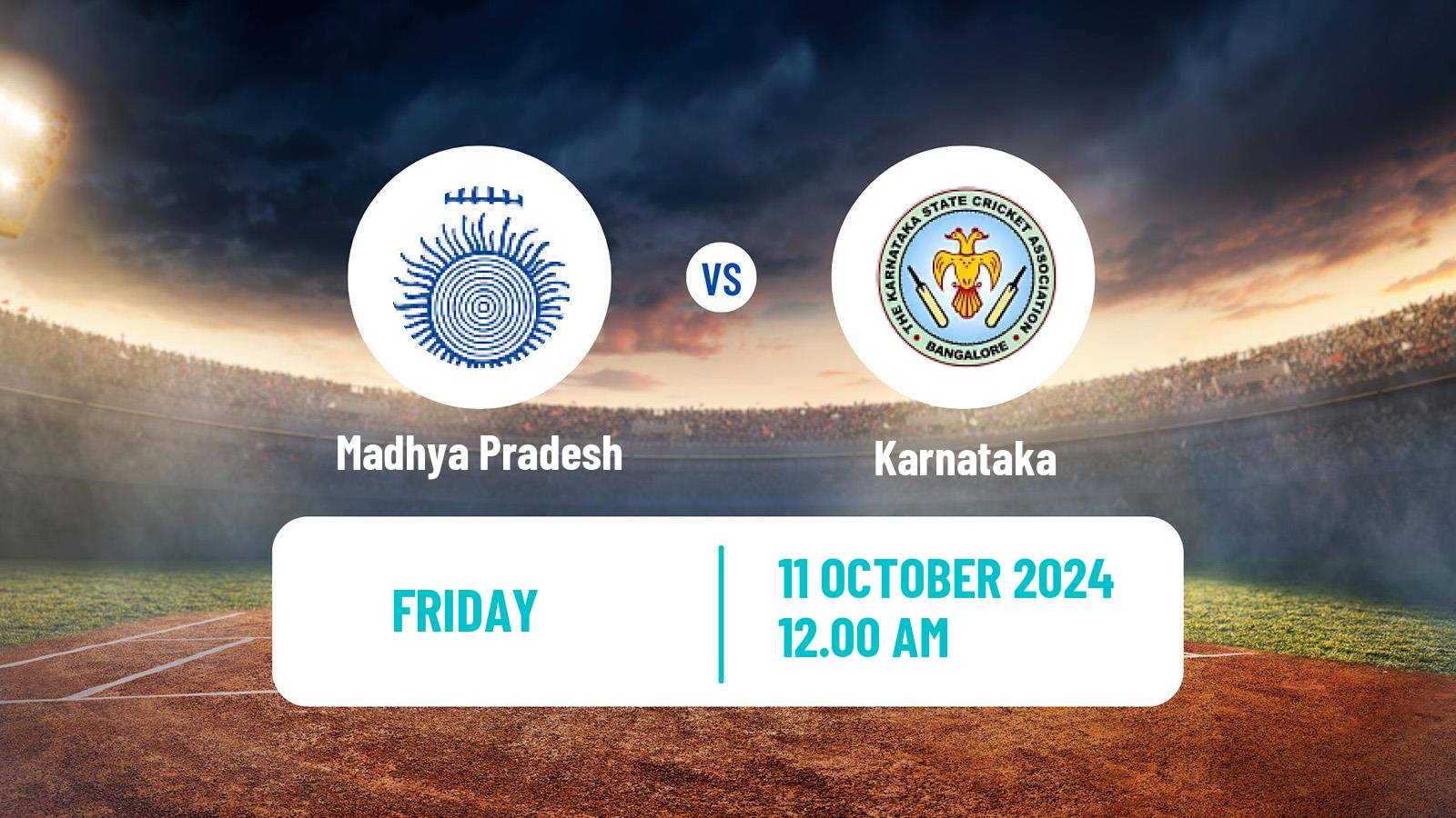 Cricket Ranji Trophy Madhya Pradesh - Karnataka