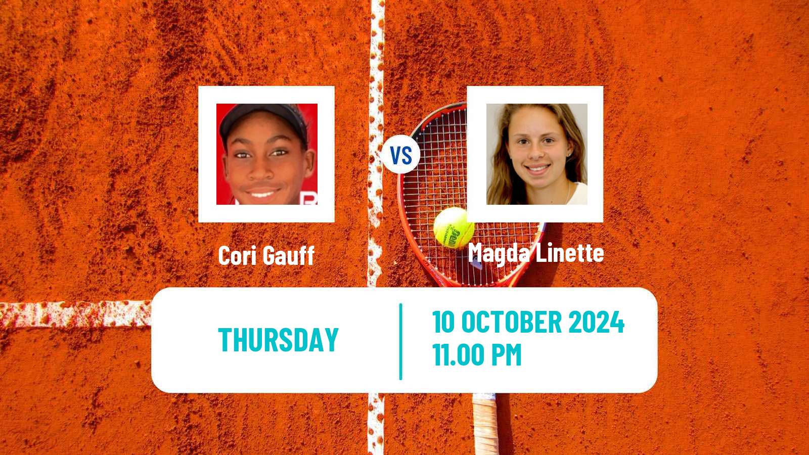 Tennis WTA Wuhan Cori Gauff - Magda Linette