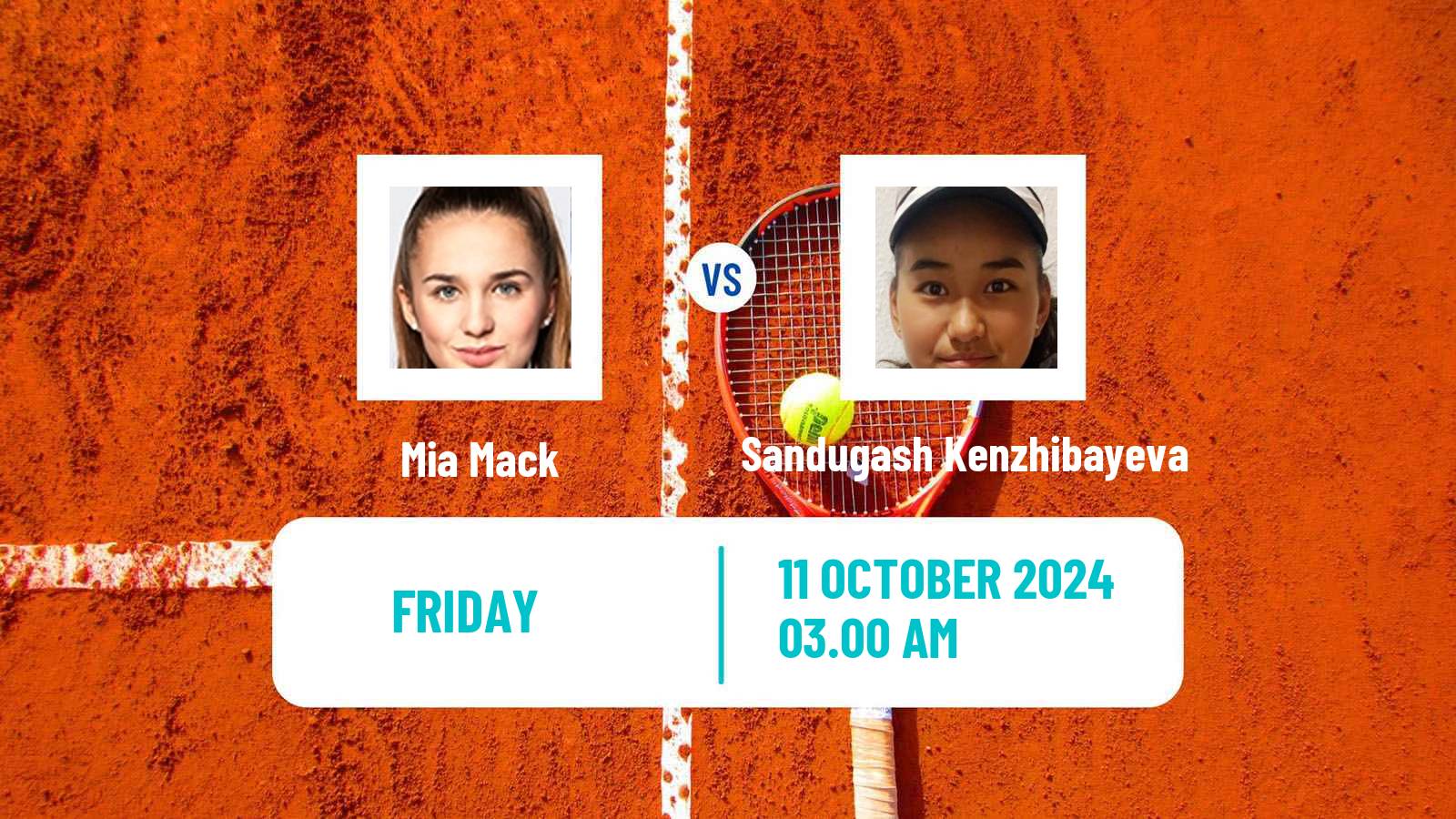 Tennis ITF W15 Sharm Elsheikh 13 Women Mia Mack - Sandugash Kenzhibayeva