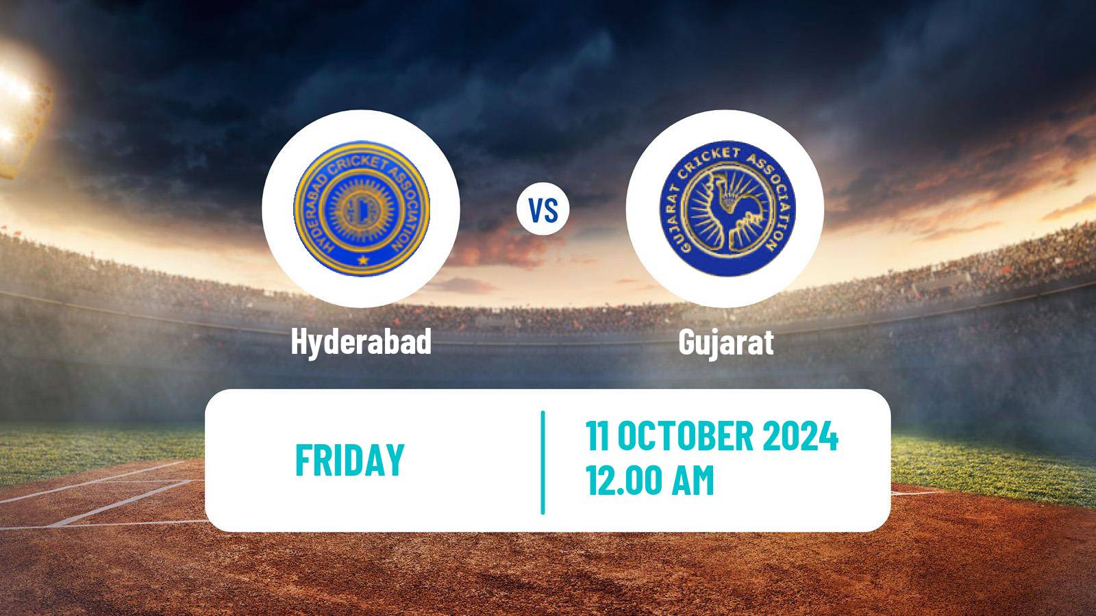 Cricket Ranji Trophy Hyderabad - Gujarat