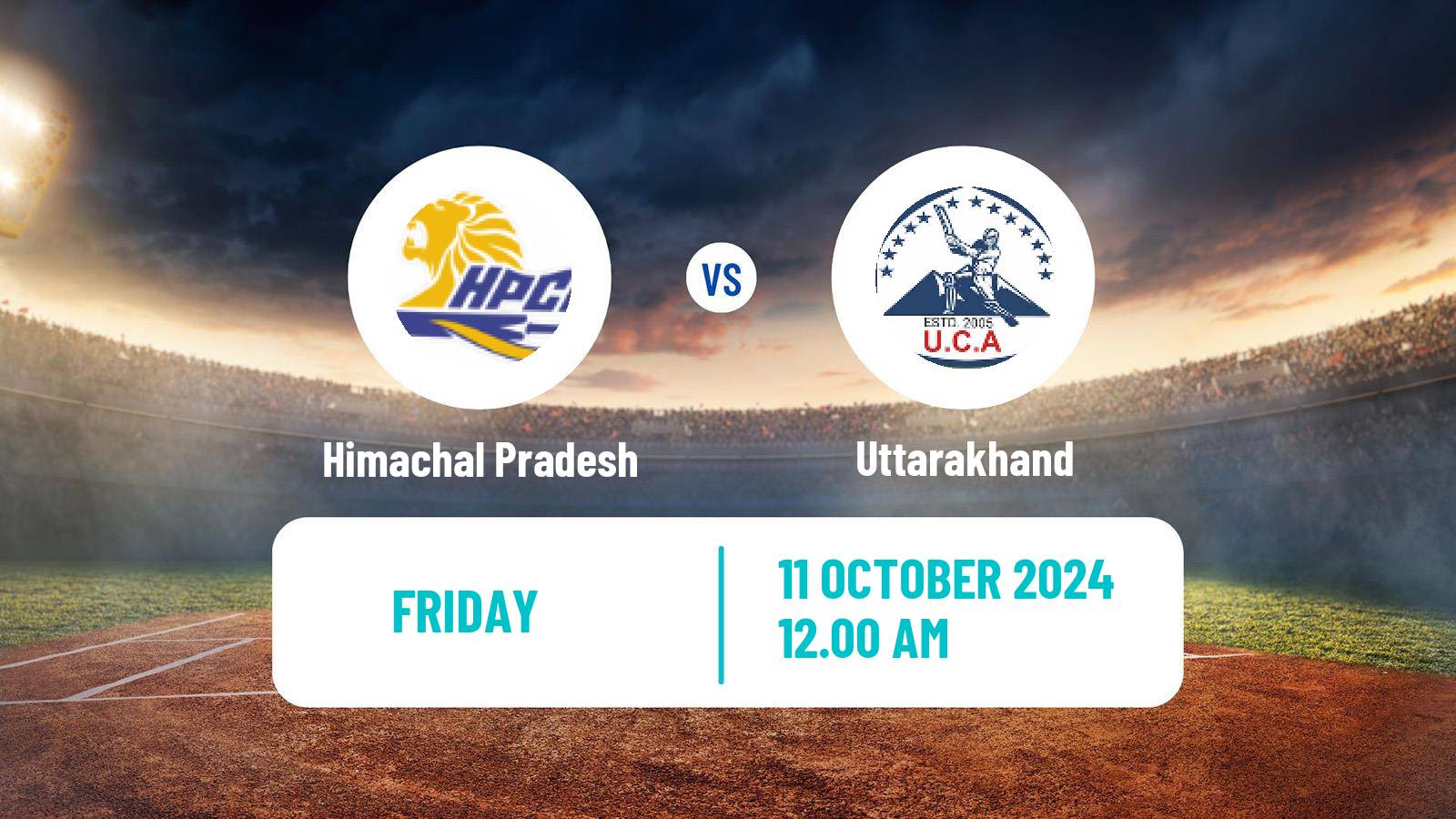 Cricket Ranji Trophy Himachal Pradesh - Uttarakhand