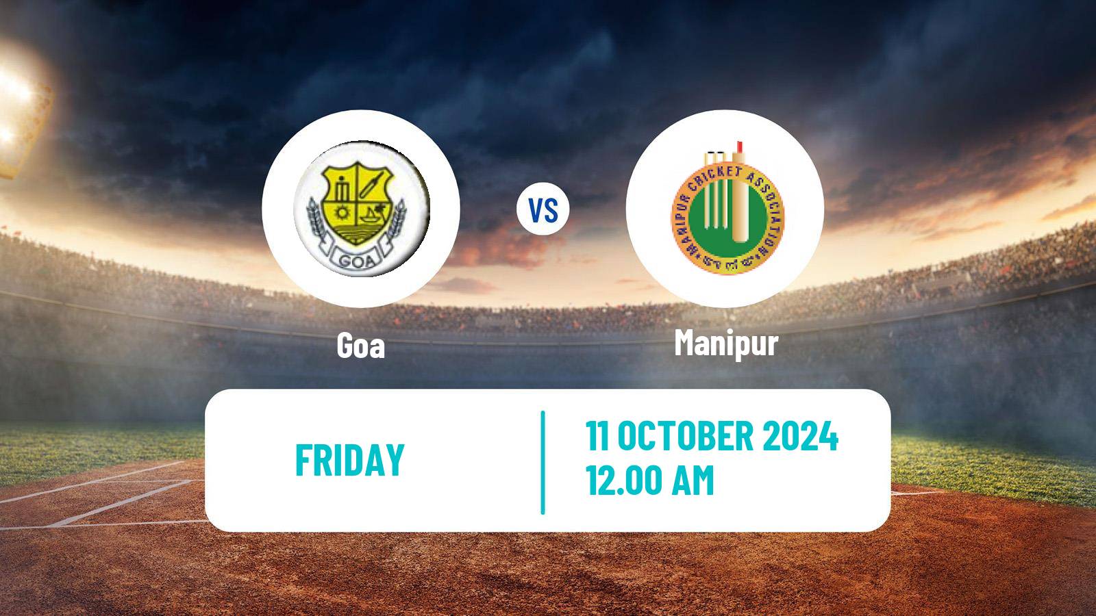 Cricket Ranji Trophy Goa - Manipur