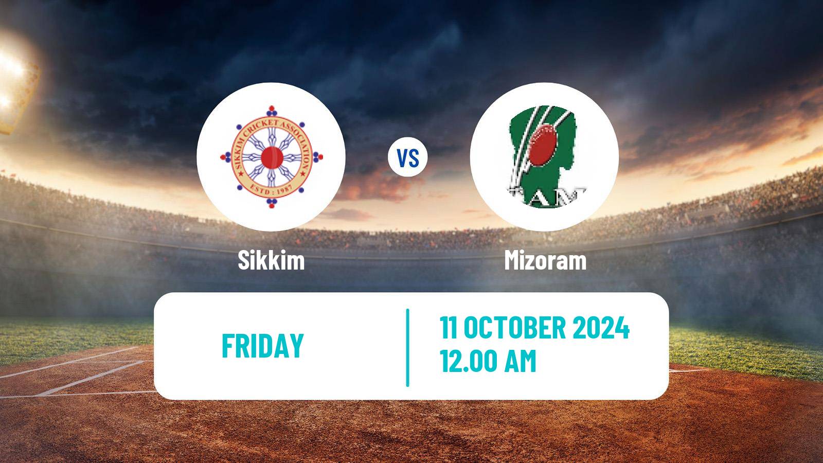 Cricket Ranji Trophy Sikkim - Mizoram