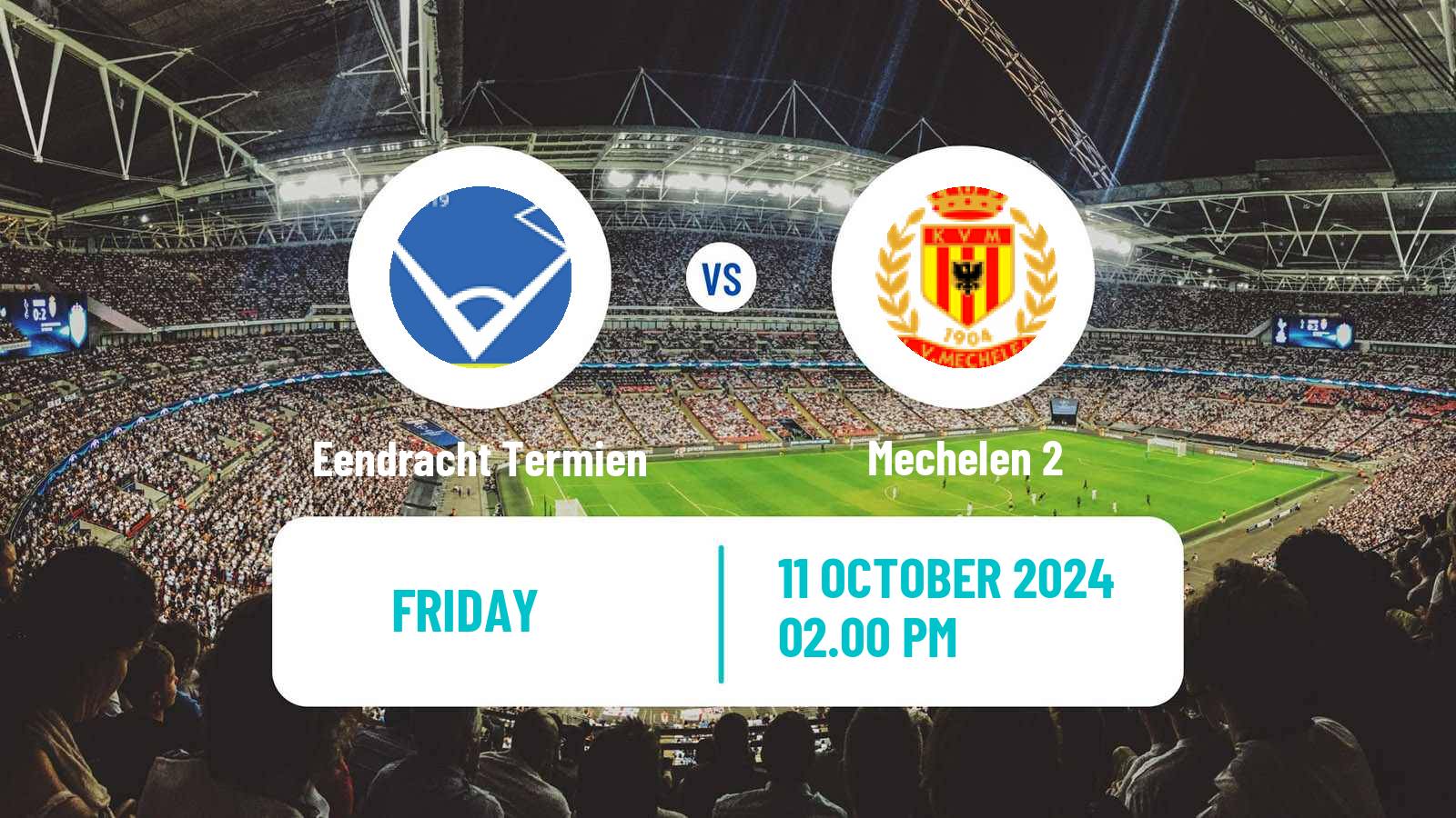 Soccer Belgian Second Amateur Division Group B Eendracht Termien - Mechelen 2