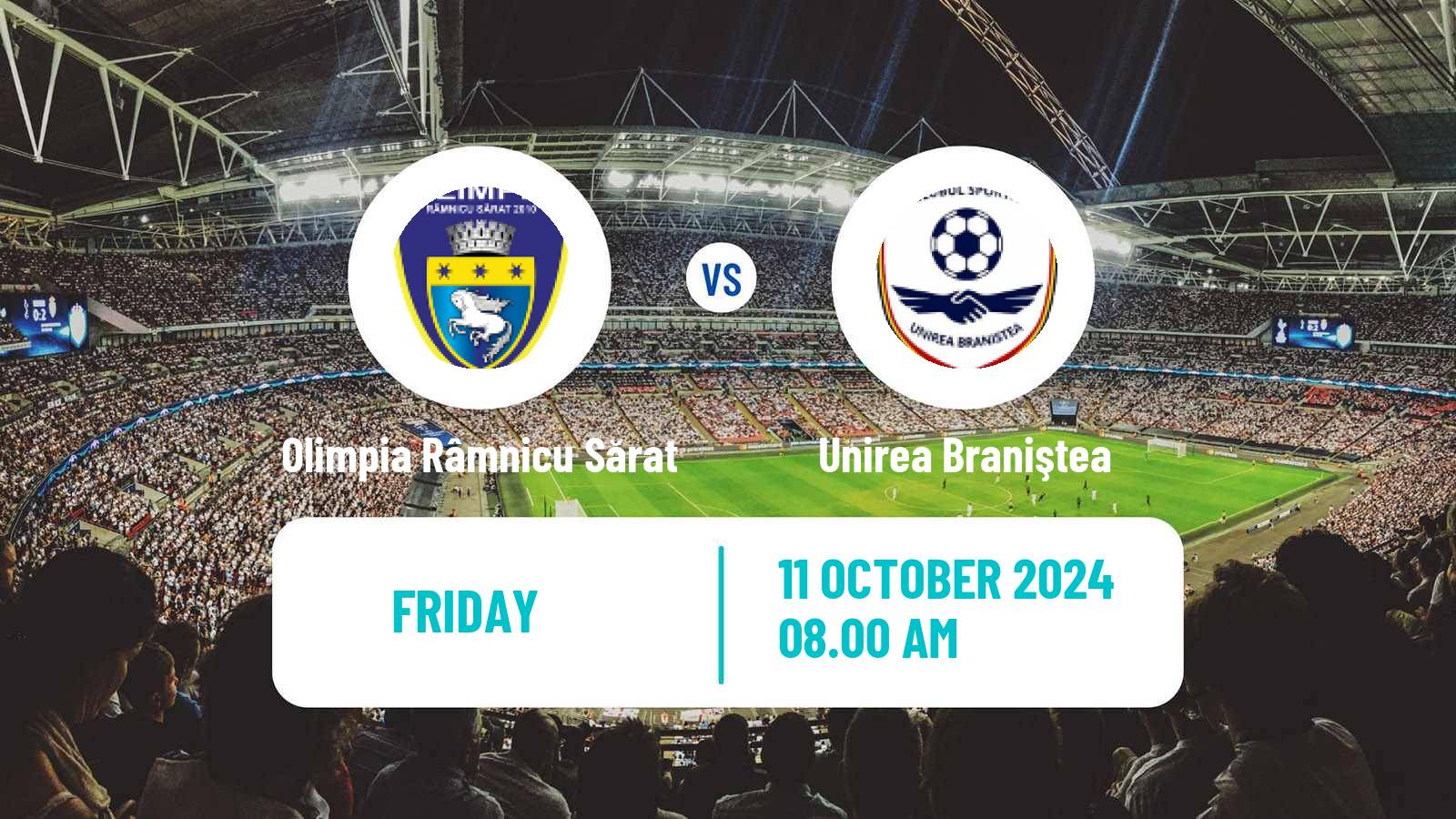 Soccer Romanian Liga 3 - Seria 2 Olimpia Râmnicu Sărat - Unirea Braniştea