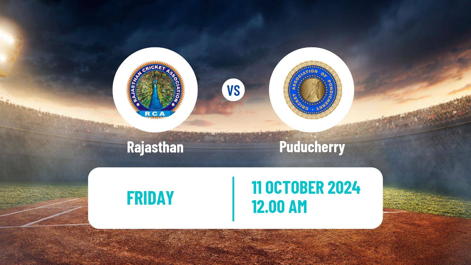 Cricket Ranji Trophy Rajasthan - Puducherry