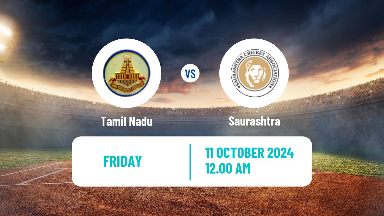 Cricket Ranji Trophy Tamil Nadu - Saurashtra