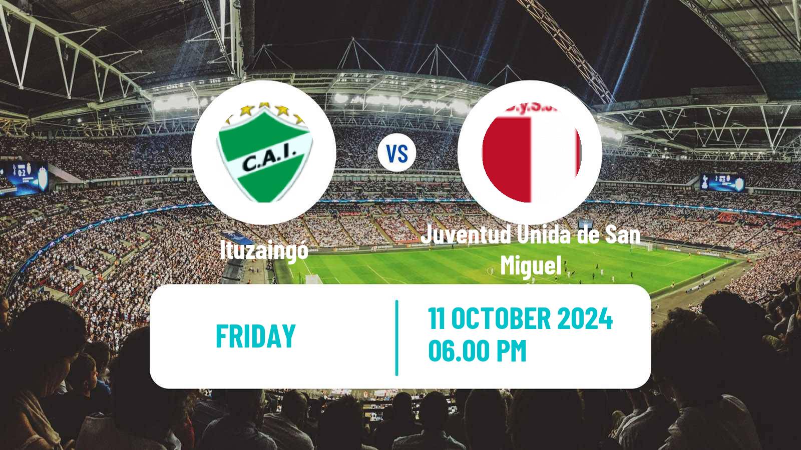 Soccer Argentinian Primera C Ituzaingó - Juventud Unida de San Miguel