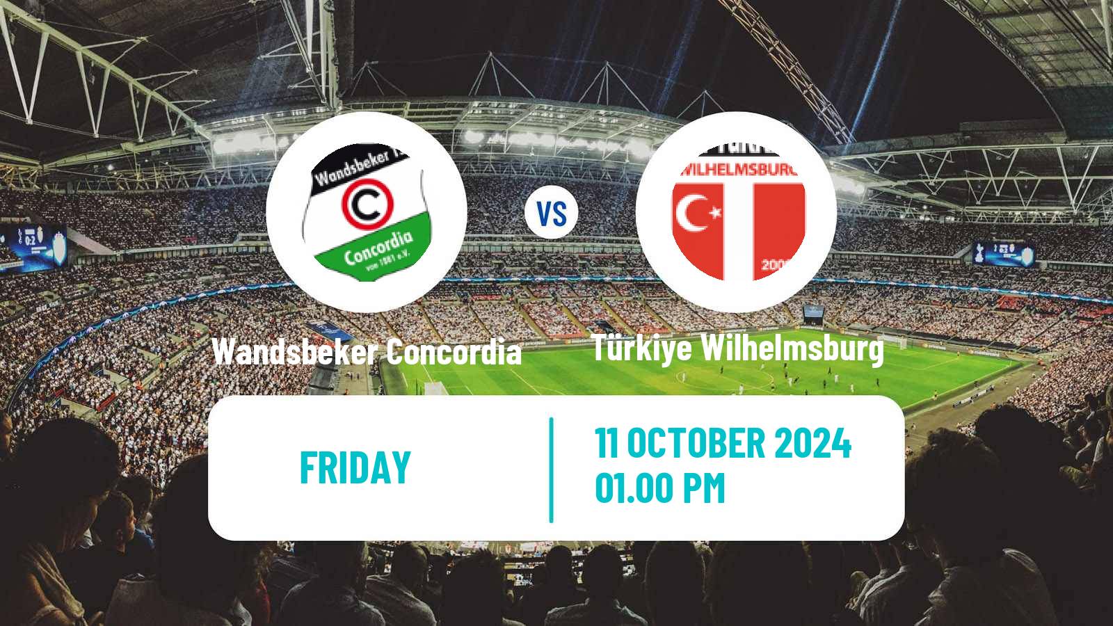 Soccer German Oberliga Hamburg Wandsbeker Concordia - Türkiye Wilhelmsburg