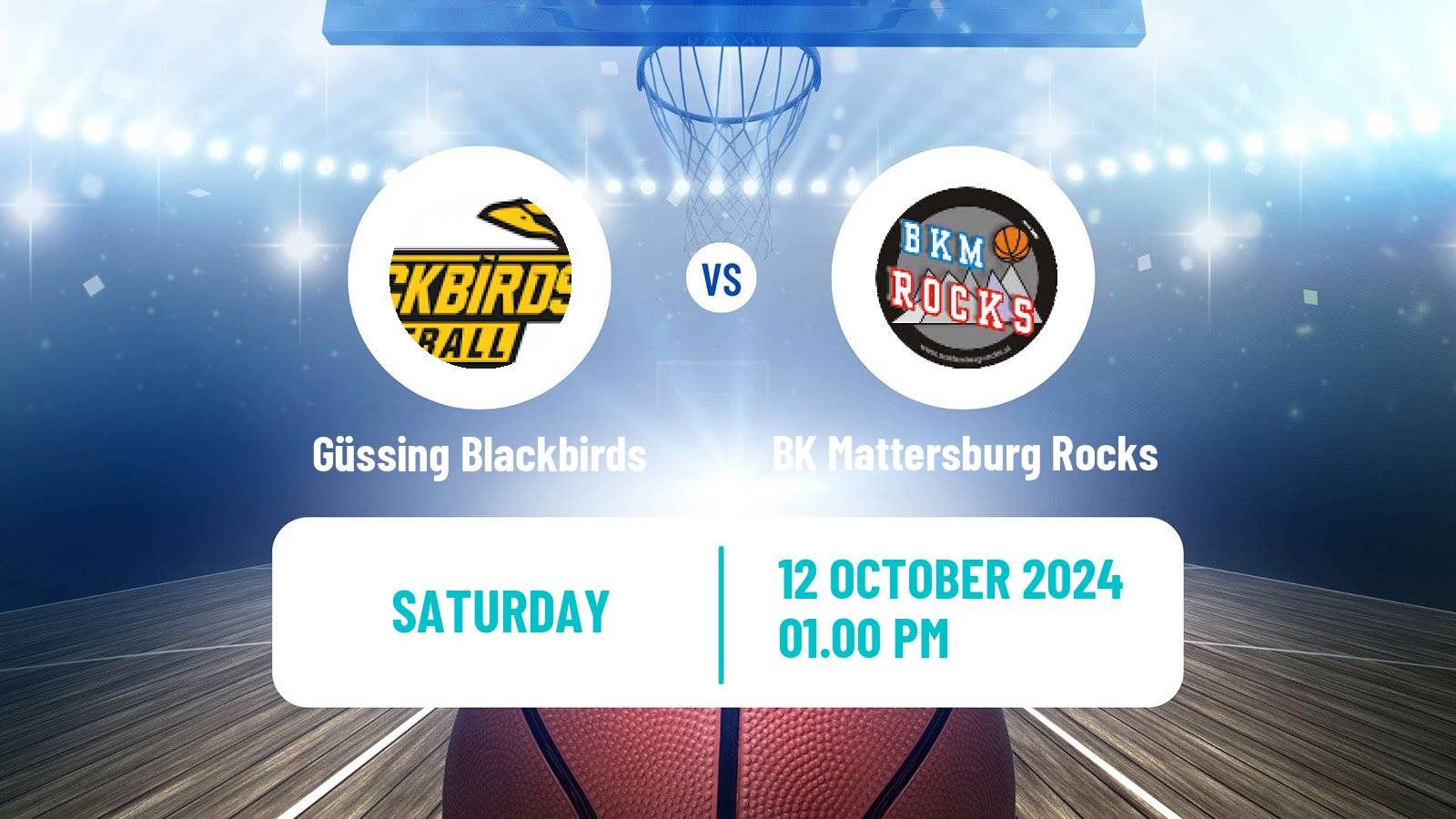 Basketball Austrian Zweite Liga Basketball Güssing Blackbirds - BK Mattersburg Rocks