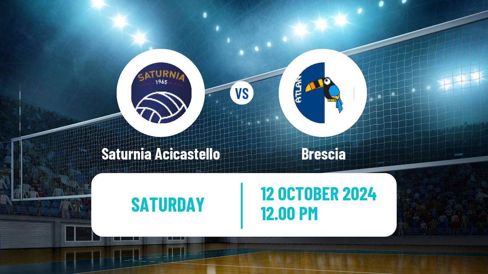 Volleyball Italian Serie A2 Volleyball Saturnia Acicastello - Brescia