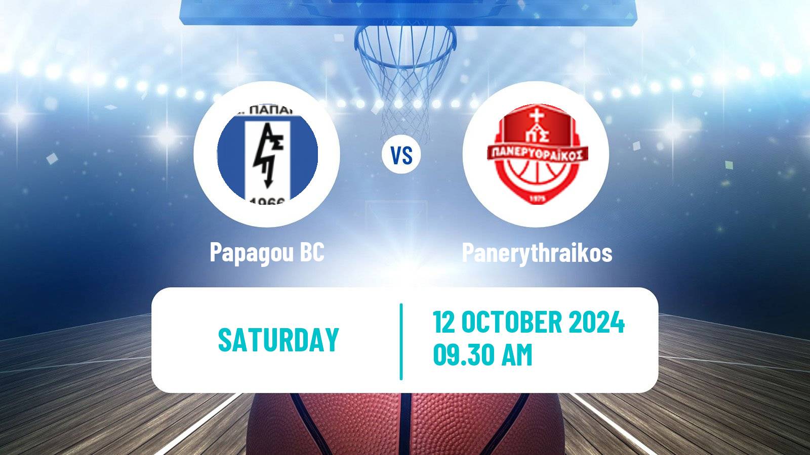 Basketball Greek Elite League Basketball Papagou - Panerythraikos