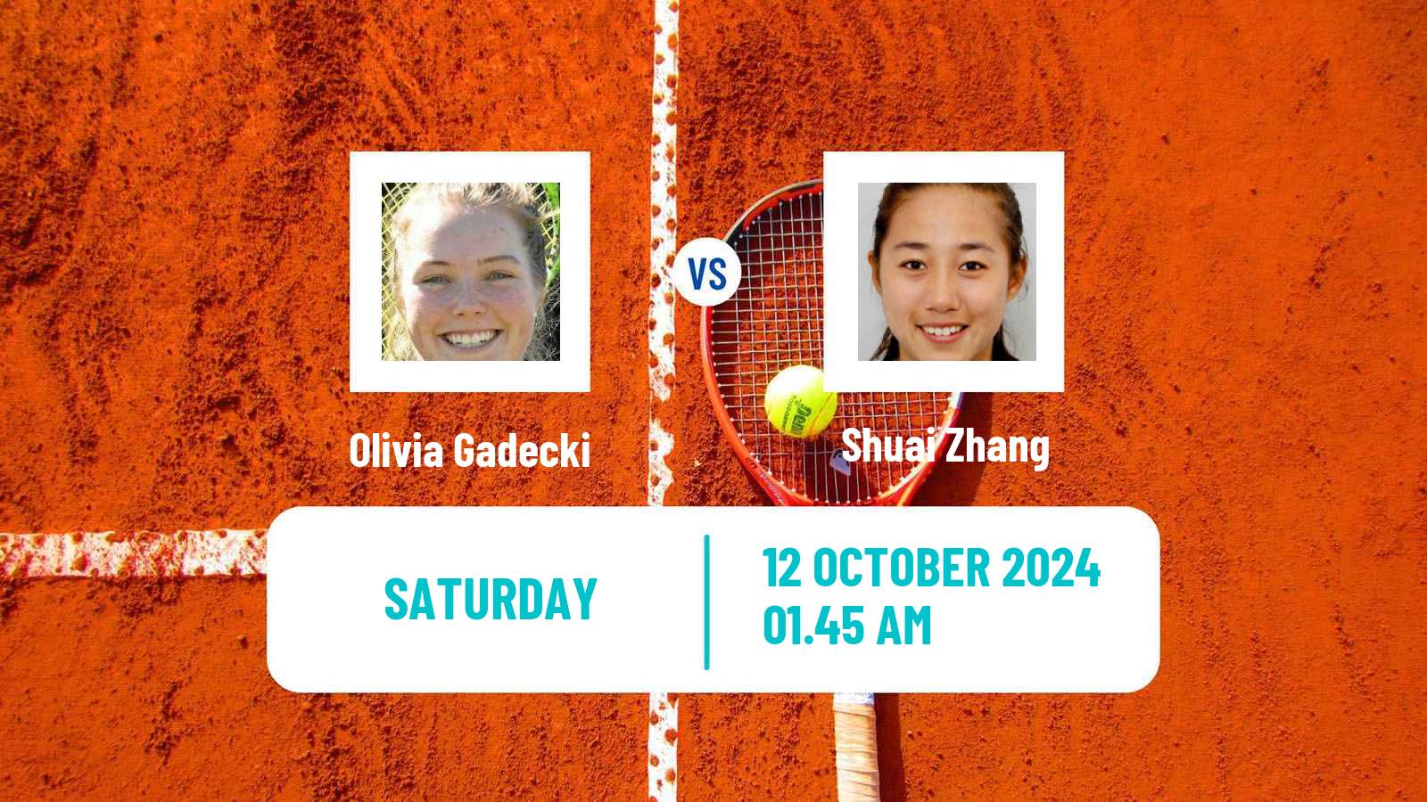 Tennis WTA Ningbo Olivia Gadecki - Shuai Zhang