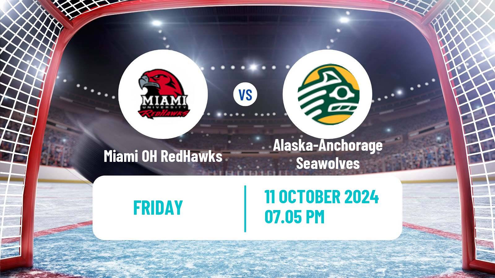 Hockey NCAA Hockey Miami OH RedHawks - Alaska-Anchorage Seawolves