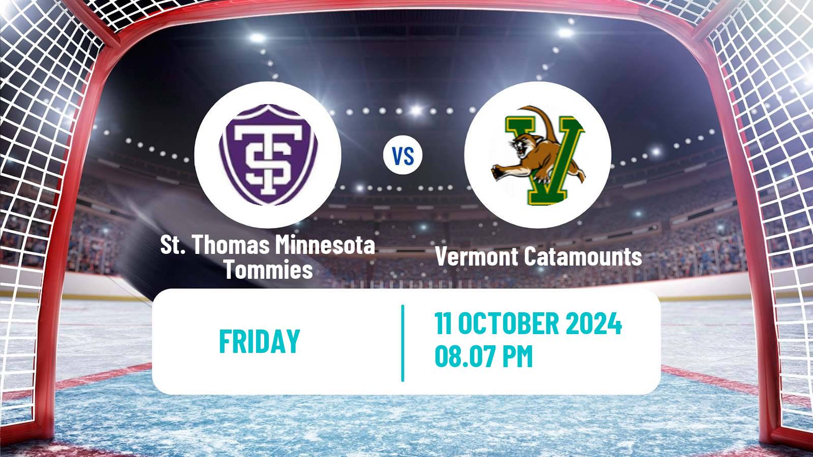 Hockey NCAA Hockey St. Thomas Minnesota Tommies - Vermont Catamounts