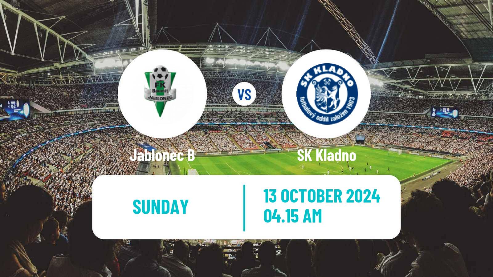 Soccer Czech CFL Group B Jablonec B - Kladno