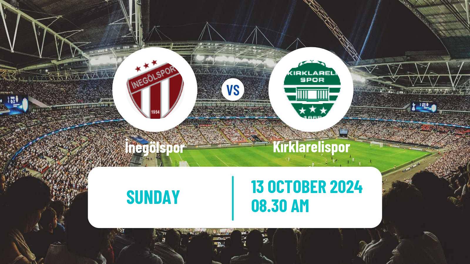 Soccer Turkish Second League White Group İnegölspor - Kırklarelispor