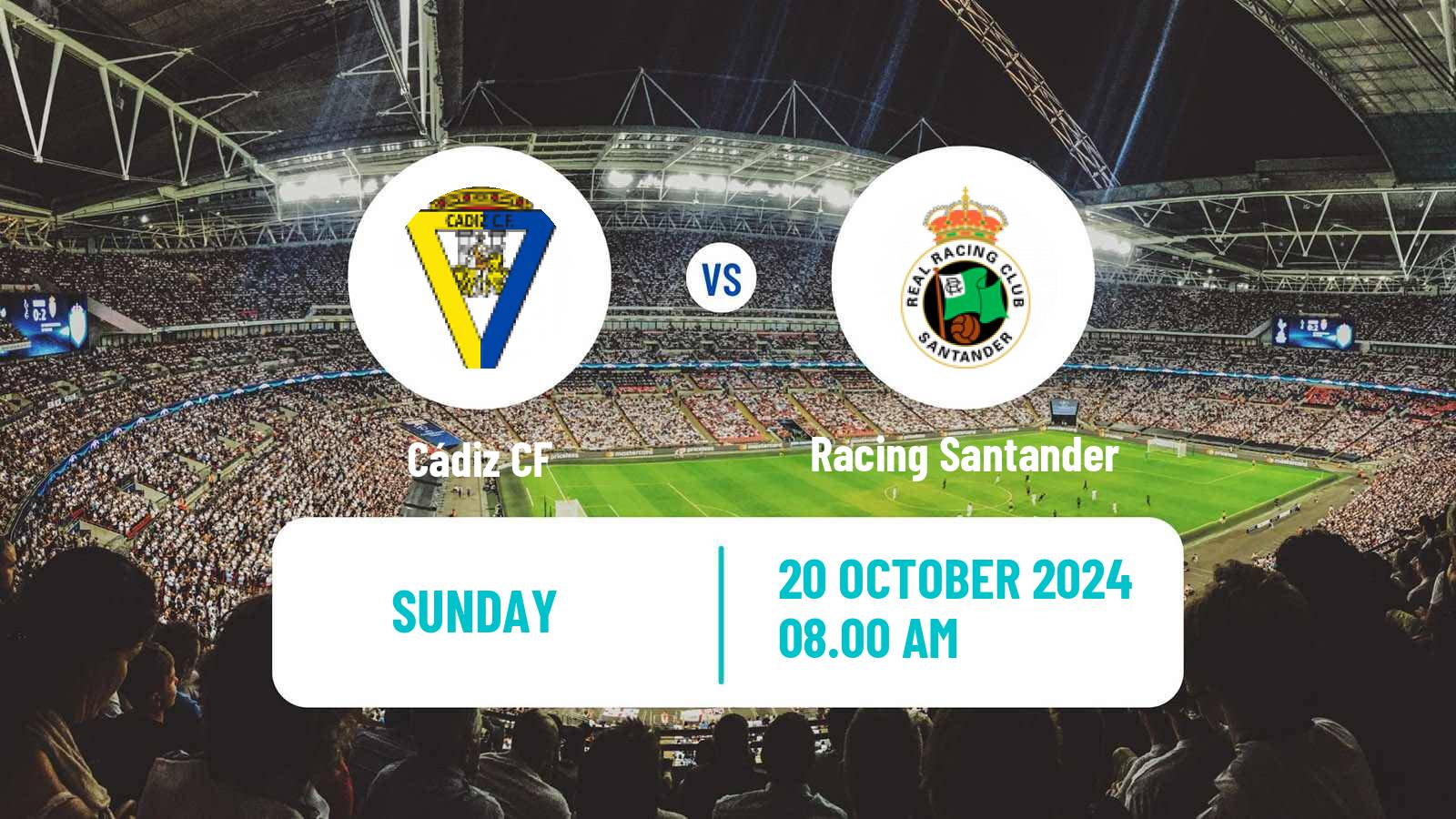 Soccer Spanish LaLiga2 Cádiz - Racing Santander