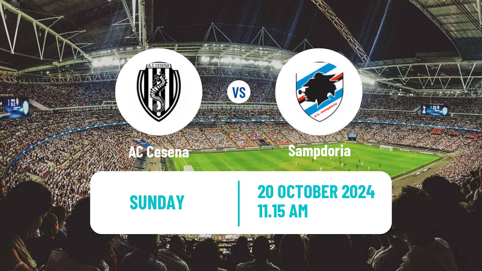 Soccer Italian Serie B Cesena - Sampdoria